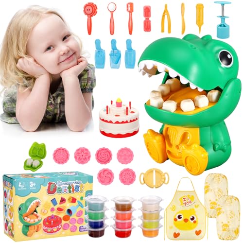 Yimomoyi Knete Zubehör Zahnarzt Spielzeug, 40 Stück Knetwerkzeug Knete Dough Set für Kinder, Dentist Rollenspiel Knetset mit 12 Dosen Knetmasse, Kinderknete ab 3 Jahre, Geschenke für Jungen Mädchen Yimomoyi Knete Zubehör Zahnarzt Spielzeug, 40 Stück Knetwerkzeug Knete Dough Set für Kinder, Dentist Rollenspiel Knetset mit 12 Dosen Knetmasse, Kinderknete ab 3 Jahre, Geschenke für Jungen Mädchen von Yimomoyi