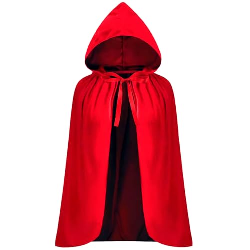 Yinbwol Rotkäppchen-Kostüm für Damen, Umhang, Halloween, Weihnachten, Cosplay, Party, Samt, schicker roter Umhang Yinbwol Rotkäppchen-Kostüm für Damen, Umhang, Halloween, Weihnachten, Cosplay, Party, Samt, schicker roter Umhang von Yinbwol