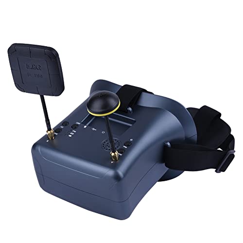 Yinchus 008D FPV-Brille 5,8 GHz 40-Kanal-Empfänger Videoempfänger mit DVR 3,7 V/2000 MAh 4,3 HD LCD 16:9 für Racing Drone BWhoop Drone von Yinchus