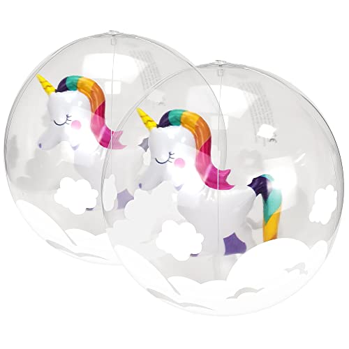 2 Stück 12-Zoll-aufblasbarer Wasserball, niedliches 3D-Einhorn im Innendesign, Schwimmbecken, Schwimmbälle, Sommer, Wasserspaß, Spielball, Strandfußball für Kinder, Erwachsene, Aktivitäten im Freien 2 Stück 12-Zoll-aufblasbarer Wasserball, niedliches 3D-Einhorn im Innendesign, Schwimmbecken, Schwimmbälle, Sommer, Wasserspaß, Spielball, Strandfußball für Kinder, Erwachsene, Aktivitäten im Freien von YingBiao