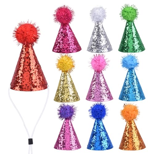 10 Stück Partyhüte Für Kuscheltiere,Partyhüte Kindergeburtstag,Geburtstagshut,Partyhütchen,Kleine Kuscheltiere Hut,Haustier Geburtstagshut Für Kinder Haustiere Geburtstag Niedliche Shooting Requisiten von YingMengZhiGe