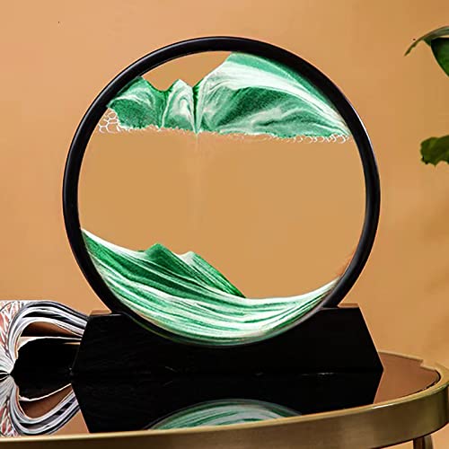 Yinhamnl 3D Sandbilder zum Drehen - Tiefsee Sandbilder zum Drehen in Bewegung Display Tischlampe Fließende Quicksand Painting Sandscape Sandbild Geschenke für Büro Wohnzimmer Schreibtisch Deko(Grün,7” Yinhamnl 3D Sandbilder zum Drehen - Tiefsee Sandbilder zum Drehen in Bewegung Display Tischlampe Fließende Quicksand Painting Sandscape Sandbild Geschenke für Büro Wohnzimmer Schreibtisch Deko(Grün,7” von Yinhamnl