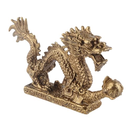 Yinhing Drachenstatue, Feng Shui Dekor mit Messingmaterial ca. 13,7 X 2,3 X 7,3 cm / 5,4 0,9 2,9 Zoll Wohn- und Flurdekoration von Yinhing