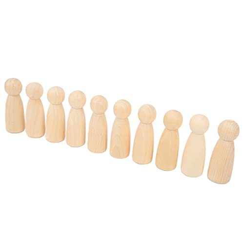 Yinhing Peg People, Peg Dolls Entwickeln Handson -Fähigkeiten, die Fantasie DIY Accessoires 10 Stcs Wenig Unvollendeten Holzpuppenkörper Holzpuppen für Geburtstage, Hochzeiten, Ausstellungen (65MM von Yinhing