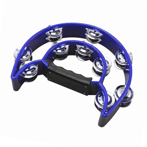 Yinhing Tamburine für Erwachsene, Tamburin Handheld Percussion Drum Handheld Tambourin Tamborine Party (Blue) von Yinhing