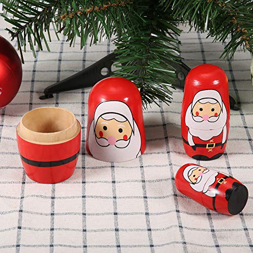 Yinhing Weihnachten Handbemalte Holzmatryoshka -Puppen zu Hause Dekoration Festgelegt (Kleiner Alter Mann) von Yinhing
