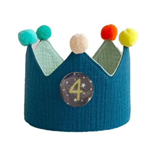 Yinuoday Baby Geburtstag Party Hut mit 9 Kreis Etiketten Wiederverwendbare Geburtstag Baby Krone Beanie Cap für Kleinkind von Yinuoday