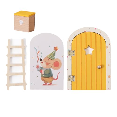 Yiohejy Feentür aus Holz – Holz Feengartentür Set – Puppenzubehör für Thanksgiving Weihnachten Geburtstag Wochentag Urlaub Zimmer Home Apartment Büros Schule Schlafsaal von Yiohejy
