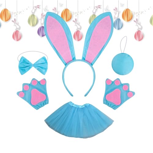Yiohejy Kinder-Bunny-Tutu-Cosplay-Set, buntes Hasen-Kostüm-Set, niedliches Häschen-Haarband, Zubehör, Partyzubehör für Damen, Mädchen Yiohejy Kinder-Bunny-Tutu-Cosplay-Set, buntes Hasen-Kostüm-Set, niedliches Häschen-Haarband, Zubehör, Partyzubehör für Damen, Mädchen von Yiohejy