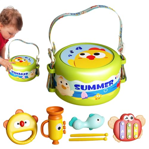 Yiohejy Percussion Instrument Music Drum, Childrens Drum Percussion Music Instrument - Kids Drum Music Instruments 6 Stücke - Tragbares Musikspielzeug Multifunktionales Design für Kinder Mädchen von Yiohejy