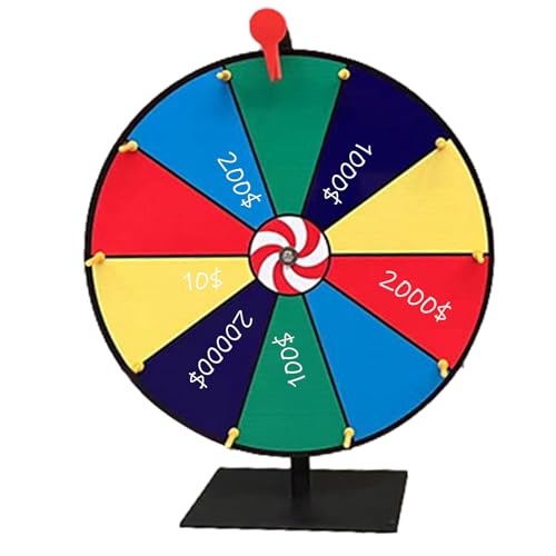 Yiohejy Preisrad, Tisch-Roulette-Spinner-Rad, 10 Fächer, löschbar, 30 cm, Farb-Roulette-Spinner mit Ständer, für Messen, Karneval, Spendenaktionen Yiohejy Preisrad, Tisch-Roulette-Spinner-Rad, 10 Fächer, löschbar, 30 cm, Farb-Roulette-Spinner mit Ständer, für Messen, Karneval, Spendenaktionen von Yiohejy