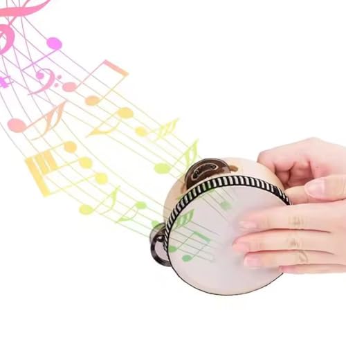 Holz-Tamburin für Erwachsene und Kinder, musikalisches pädagogisches Schlaginstrument mit Metallschellen, 14 cm Hand-Tamburin-Percussion für Weihnachten, Halloween, Hochzeit, Geburtstag, Party, 10 Holz-Tamburin für Erwachsene und Kinder, musikalisches pädagogisches Schlaginstrument mit Metallschellen, 14 cm Hand-Tamburin-Percussion für Weihnachten, Halloween, Hochzeit, Geburtstag, Party, 10 von Yiokii