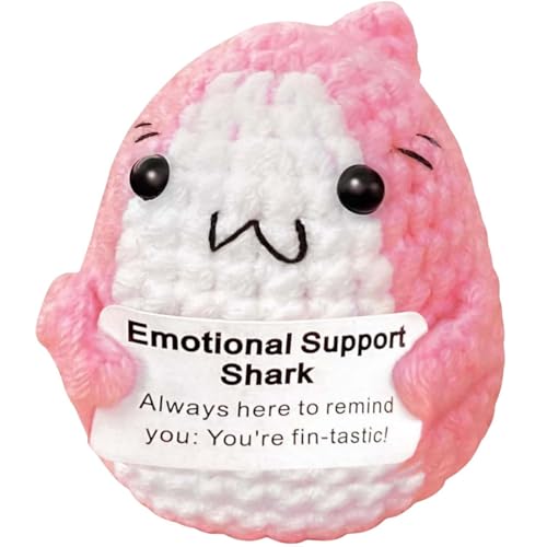 Yiqicomle Einzigartige emotionale Unterstützung Hai, Plüschpuppe mit Taschen-Umarmungskarte, gehäkeltes Tiergeschenk für Haifischliebhaber, Geburtstags- und Party-Dekor, handgemachtes lustiges Yiqicomle Einzigartige emotionale Unterstützung Hai, Plüschpuppe mit Taschen-Umarmungskarte, gehäkeltes Tiergeschenk für Haifischliebhaber, Geburtstags- und Party-Dekor, handgemachtes lustiges von Yiqicomle