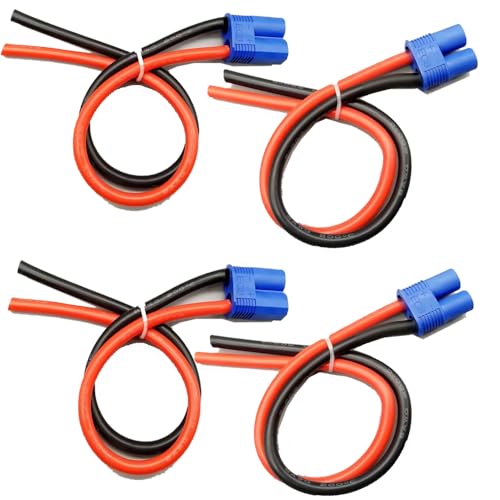Yiqigou 2pairs EC8 Gold-überzogenes Modell Flugzeug Zubehör EC8 Männlich Weiblich Stecker Steckverbinder Adapter mit 10AWG weiches Silikon Elektrisches von Yiqigou