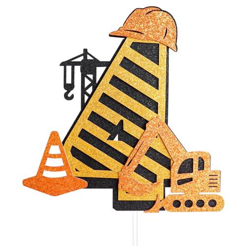 Baustellen Deko Kindergeburtstag Torten Deko 4 Geburtstag,Bagger Tortendeko Kuchendeko, Happy 4th Birthday Kuchen Topper Kinder für Torte Kuchendeko,Bagger Thema Geburtstag Deko 4 Jahre Jungen Mädchen von Yiran