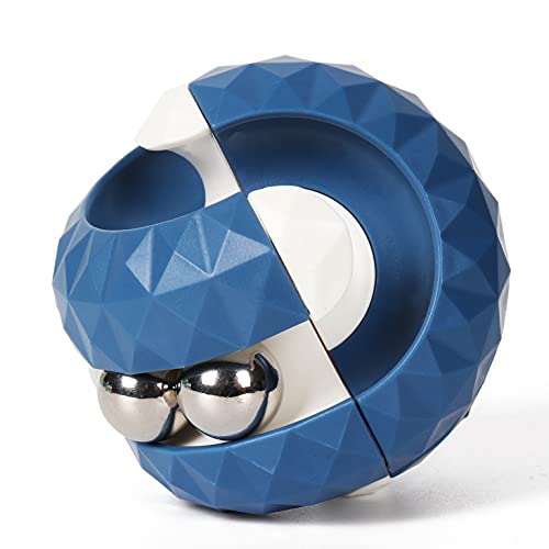 Rotierender Würfel-Orbit-Ball, Labyrinthball, Fidget-Hand-Spinner, sensorisches Spielzeug, Fingerspitzen-Gyro-Spielzeug, pädagogisches Puzzle-Spiele für interaktives Spielzeug für Kinder, blau von Yiran