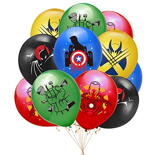 Yiran Superhero Luftballons Geburtstags Party Dekorationen, 15 Stück 12 Zoll Superhero Latex Ballons für Kinder Junge Mädchen Avenger Theme Thema Deko Geburtstag Party Supplies von Yiran