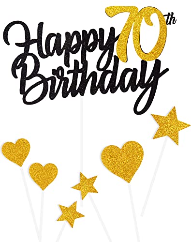Tortendeko 70 Geburtstag Schwarz Junge Mädchen, 7Stück 70.Kuchendeko Geburtstag Schwarz Gold, Happy 70 Birthday Deko Torte Kuchen Deko Cake Topper für 70 Geburstagstorte Deko Jungen Mädchen Mann Frau Tortendeko 70 Geburtstag Schwarz Junge Mädchen, 7Stück 70.Kuchendeko Geburtstag Schwarz Gold, Happy 70 Birthday Deko Torte Kuchen Deko Cake Topper für 70 Geburstagstorte Deko Jungen Mädchen Mann Frau von Yiran
