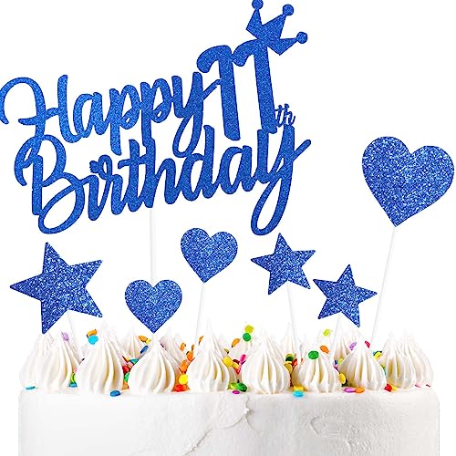 Yiran 7Stück Happy 11th Birthday Cake Topper Kuchendeko Dekoration. Doppelseitig Geburtstag Jungen und Mädchen Blau Tortendeko 11 Geburtstag Mit Herz Stern Glitter Cake Topper für 11 Geburtstag Yiran 7Stück Happy 11th Birthday Cake Topper Kuchendeko Dekoration. Doppelseitig Geburtstag Jungen und Mädchen Blau Tortendeko 11 Geburtstag Mit Herz Stern Glitter Cake Topper für 11 Geburtstag von Yiran