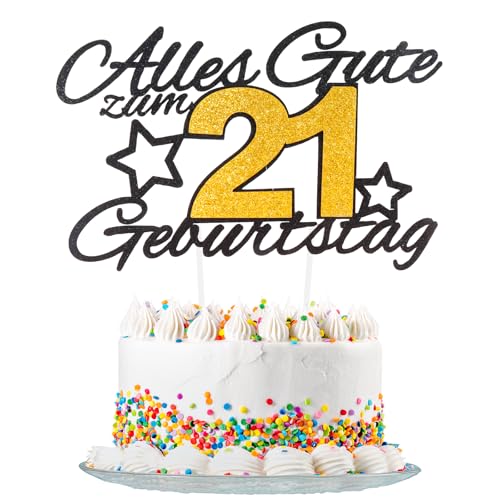 Yiran Gold Schwarz 21st Geburtstag Tortendeko, Alles Gute Zum Geburtstag Torte 21 Jahre,Happy 21st Birthday Kuchen Topper Geburstagstorte fur Jungen Mädchen Deko Glitzer Schwarz Gold Yiran Gold Schwarz 21st Geburtstag Tortendeko, Alles Gute Zum Geburtstag Torte 21 Jahre,Happy 21st Birthday Kuchen Topper Geburstagstorte fur Jungen Mädchen Deko Glitzer Schwarz Gold von Yiran