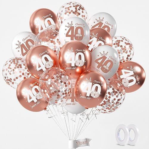 Yiran Luftballons 40 Geburtstag Deko, 15 Stück 40.Geburtstag Junge Mädchen Rose Gold Deko, Happy Birthday Ballons Rose Gold Deko, Deko 40.Geburtstag Konfetti Luftballons, Birthday Party Deko Yiran Luftballons 40 Geburtstag Deko, 15 Stück 40.Geburtstag Junge Mädchen Rose Gold Deko, Happy Birthday Ballons Rose Gold Deko, Deko 40.Geburtstag Konfetti Luftballons, Birthday Party Deko von Yiran