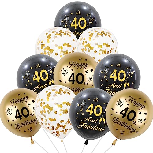 Yiran Luftballons 40.Geburtstag Deko,15 Stück 40.Geburtstag Junge Mädchen Schwarz Gold Deko, Happy Birthday Ballons Schwarz Gold Deko, Deko 40.Geburtstag Konfetti Luftballons, Birthday Party Deko Yiran Luftballons 40.Geburtstag Deko,15 Stück 40.Geburtstag Junge Mädchen Schwarz Gold Deko, Happy Birthday Ballons Schwarz Gold Deko, Deko 40.Geburtstag Konfetti Luftballons, Birthday Party Deko von Yiran