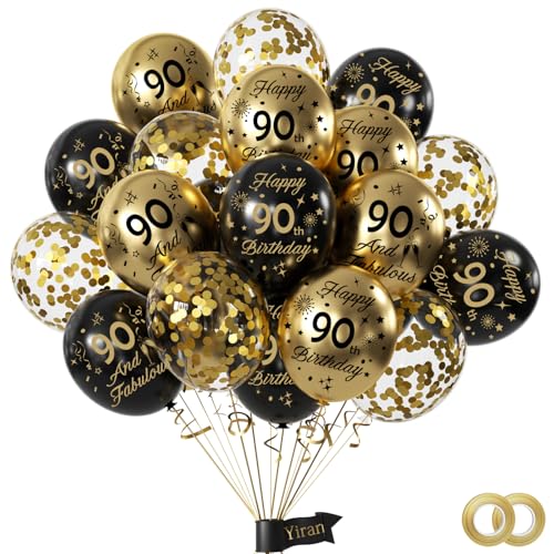 Yiran Luftballons 90.Geburtstag Deko,15 Stück 90.Geburtstag Junge Mädchen Schwarz Gold Deko, Happy Birthday Ballons Schwarz Gold Deko, Deko 90.Geburtstag Konfetti Luftballons, Birthday Party Deko Yiran Luftballons 90.Geburtstag Deko,15 Stück 90.Geburtstag Junge Mädchen Schwarz Gold Deko, Happy Birthday Ballons Schwarz Gold Deko, Deko 90.Geburtstag Konfetti Luftballons, Birthday Party Deko von Yiran