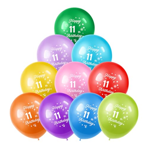 Yiran Luftballons zum 11. Geburtstag, 30,5 cm, mehrfarbig, Zahlenballons mit Ziffer 11, für Jungen, Mädchen, Kinder, Party, Dekoration, Geschenke, 10 Stück Yiran Luftballons zum 11. Geburtstag, 30,5 cm, mehrfarbig, Zahlenballons mit Ziffer 11, für Jungen, Mädchen, Kinder, Party, Dekoration, Geschenke, 10 Stück von Yiran