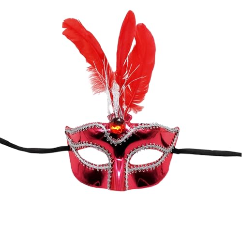 Yisawroy Maskerade Maske Halloween Bälle Maske Weihnachten Maske mit Feder für Paare Frauen Männer Karneval Maske Halbgesichtsmaske von Yisawroy