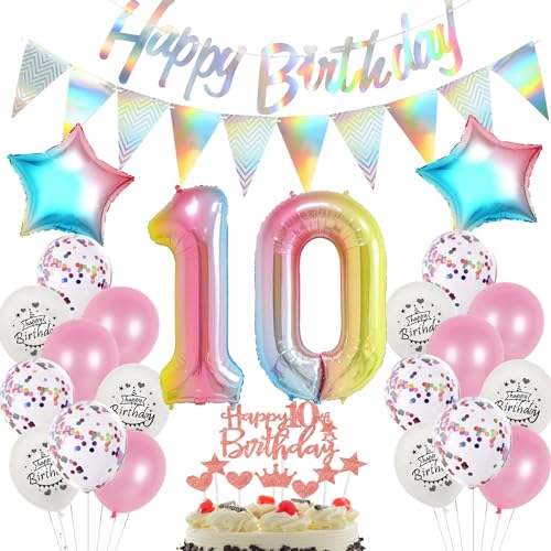 10. geburtstag mädchen deko Rosa ballon 10. geburtstag mädchen Rosa Tortendeko 10 deko luftballon girlande 10. geburtstagsdeko 10 Jahre dekoration mädchen von Yishamei