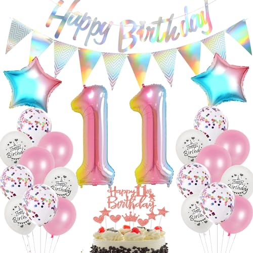 11. geburtstag mädchen deko Rosa ballon 11. geburtstag mädchen Rosa Tortendeko 11 deko luftballon girlande 11. deko geburtstagsdeko 11 Jahre dekoration mädchen von Yishamei