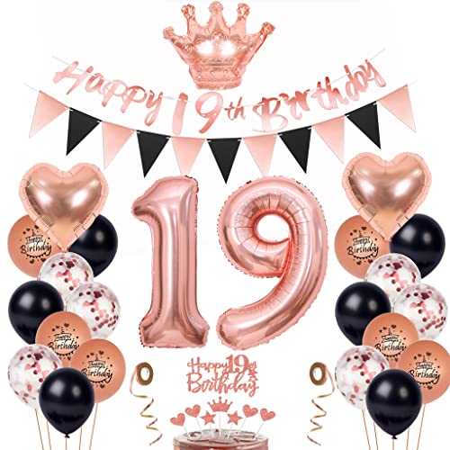 19 Geburtstag Deko Mädchen, Luftballon 19. Geburtstag Roségold Schwarz, Kuchen Topper 19. Geburtstagsdeko 19 Jahre Mädchen, 19 Geburtstag Deko Geburtstagsdeko mit 19. Tortendeko 19 Geburtstag Deko Mädchen, Luftballon 19. Geburtstag Roségold Schwarz, Kuchen Topper 19. Geburtstagsdeko 19 Jahre Mädchen, 19 Geburtstag Deko Geburtstagsdeko mit 19. Tortendeko von Yishamei