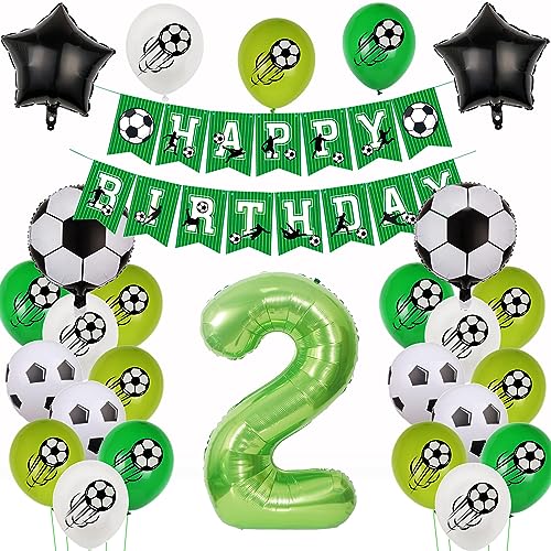 2. Fußball Geburtstag Deko,Fussball Luftballon 2. Geburtstag, Fußball 2 Geburtstag Deko Grün,2 Jahr Luftballons Fußball Deko, Fussball Helium Ballon 2 Geburtstag Junge,Ballon 2. Geburtstag von Yishamei