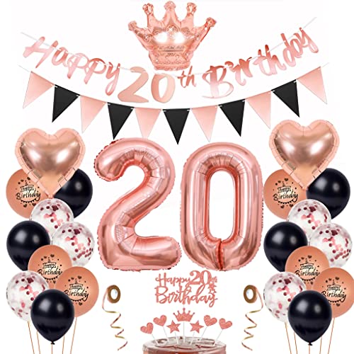 20 Geburtstag Deko Frau, Luftballon 20. Geburtstag Roségold Schwarz, Kuchen Topper 20. Geburtstagsdeko 20 Jahre Frau, 20 Geburtstag Deko Geburtstagsdeko mit 20. Tortendeko 20 Geburtstag Deko Frau, Luftballon 20. Geburtstag Roségold Schwarz, Kuchen Topper 20. Geburtstagsdeko 20 Jahre Frau, 20 Geburtstag Deko Geburtstagsdeko mit 20. Tortendeko von Yishamei
