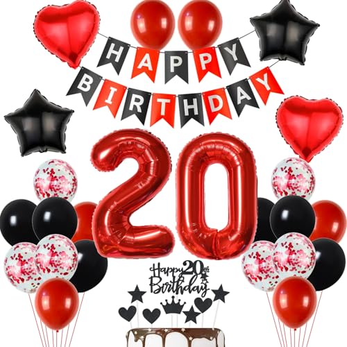 20 Geburtstag Deko Schwarzes Rot, Tortendeko 20. Geburtstag Dekoration Frau, Luftballon 20 Geburtstag Rot Schwarz Mann, Geburtstagsdeko 20 Jahr Frau, Tortendeko Geburtstag 20 Jahre 20 Geburtstag Deko Schwarzes Rot, Tortendeko 20. Geburtstag Dekoration Frau, Luftballon 20 Geburtstag Rot Schwarz Mann, Geburtstagsdeko 20 Jahr Frau, Tortendeko Geburtstag 20 Jahre von Yishamei