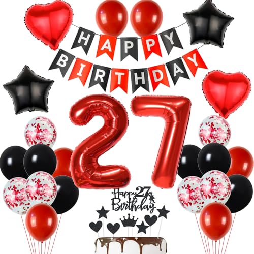 27 Geburtstag Deko Schwarzes Rot, Tortendeko 27. Geburtstag Dekoration Frau, Luftballon 27 Geburtstag Rot Schwarz Mann, Geburtstagsdeko 27 Jahr Frau, Tortendeko Geburtstag 27 Jahre 27 Geburtstag Deko Schwarzes Rot, Tortendeko 27. Geburtstag Dekoration Frau, Luftballon 27 Geburtstag Rot Schwarz Mann, Geburtstagsdeko 27 Jahr Frau, Tortendeko Geburtstag 27 Jahre von Yishamei