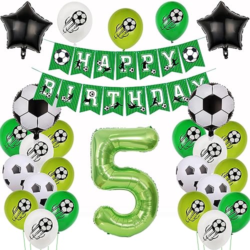 5. Fußball Geburtstag Deko,Fussball Luftballon 5. Geburtstag, Fußball 5 Geburtstag Deko Grün,5 Jahr Luftballons Fußball Deko, Fussball Helium Ballon 5 Geburtstag Junge,Ballon 5. Geburtstag von Yishamei