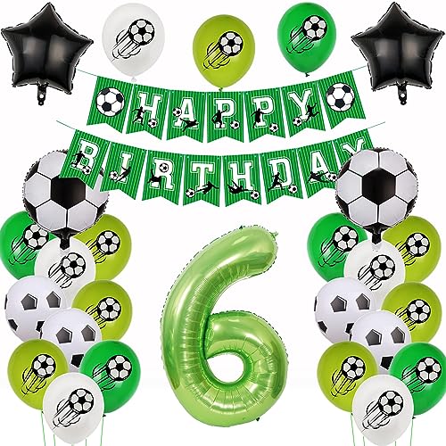 6. Fußball Geburtstag Deko,Fussball Luftballon 6. Geburtstag, Fußball 6 Geburtstag Deko Grün,6 Jahr Luftballons Fußball Deko, Fussball Helium Ballon 6 Geburtstag Junge,Ballon 6. Geburtstag von Yishamei