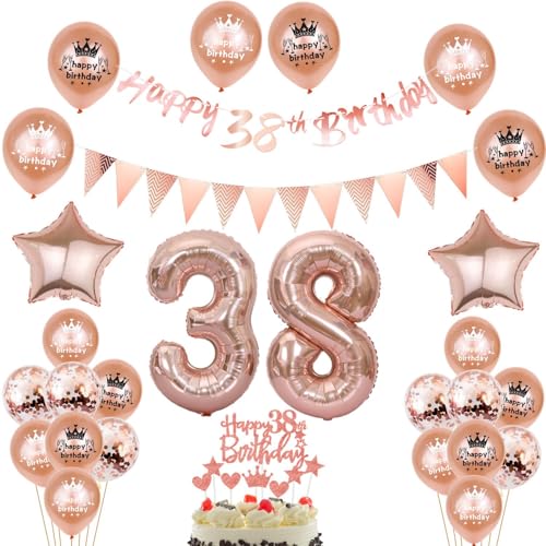 Deko 38. Geburtstag Frauen, Tortendeko 38 Geburtstag Frauen Deko ,Geschenk für 38. Rosegold ,luftballon 38, Geburtstagsdeko 38 jahre Frauen Ballon Deko 38. Geburtstag Frauen, Tortendeko 38 Geburtstag Frauen Deko ,Geschenk für 38. Rosegold ,luftballon 38, Geburtstagsdeko 38 jahre Frauen Ballon von Yishamei