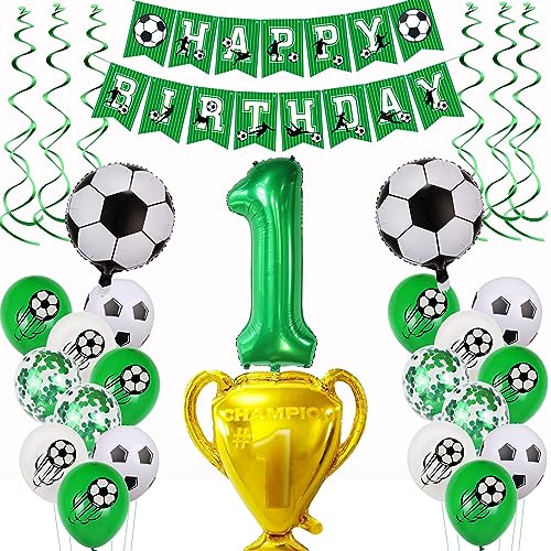 Fußball 1 Geburtstag Deko Fussball Luftballon 1. Geburtstag Grün Fußball Luftballon 1 Geburtstag Deko Grün 1 Ballon Fußball Deko Jungen Fussball Helium Ballon 1 Geburtstag für Fußball Party von Yishamei
