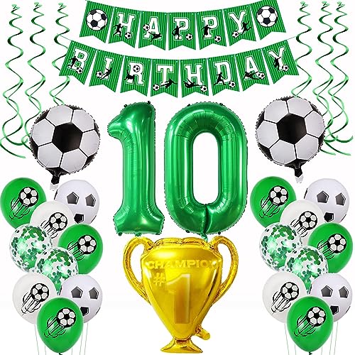 Fußball 10 Geburtstag Deko Fussball Luftballon 10. Geburtstag Grün Fußball Luftballon 10 Geburtstag Deko Grün 10 Ballon Fußball Deko Jungen Fussball Helium Ballon 10 Geburtstag für Fußball Party von Yishamei