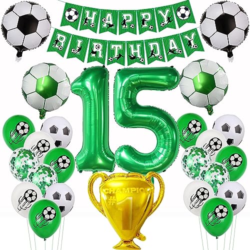 Fußball 15 Geburtstag Deko Fussball Luftballon 15. Geburtstag Grün 15 Ballon Fußball Deko 15.Geburtstagsdeko Fußball Geburtstagsdeko Jungen 15 Jahr Fußball Geburtstagsdeko 15 Jahre Fußball Deko von Yishamei