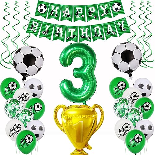 Fußball 3 Geburtstag Deko Fussball Luftballon 3. Geburtstag Grün Fußball Luftballon 3 Geburtstag Deko Grün 3 Ballon Fußball Deko Jungen Fussball Helium Ballon 3 Geburtstag für Fußball Party von Yishamei