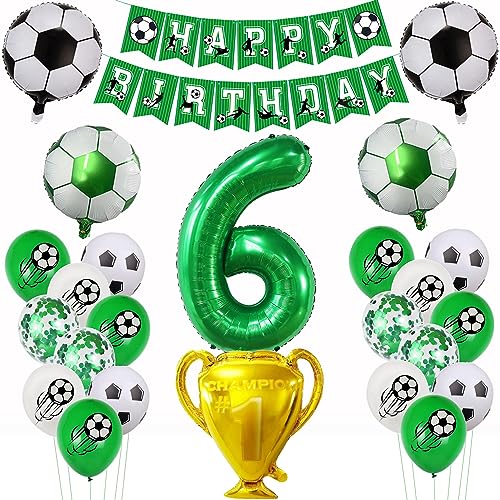 Fußball 6 Geburtstag Deko Fussball Luftballon 6. Geburtstag Grün 6 Ballon Fußball Deko 6.Geburtstagsdeko Fußball Geburtstagsdeko Jungen 6 Jahr Fußball Geburtstagsdeko 6 Jahre Fußball Deko von Yishamei