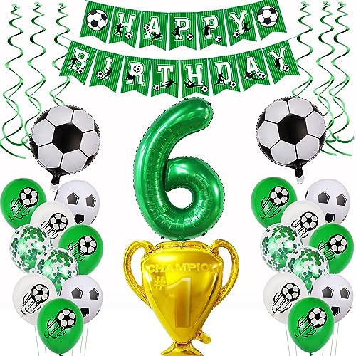 Fußball 6 Geburtstag Deko Fussball Luftballon 6. Geburtstag Grün Fußball Luftballon 6 Geburtstag Deko Grün 6 Ballon Fußball Deko Jungen Fussball Helium Ballon 6 Geburtstag für Fußball Party von Yishamei