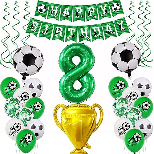 Fußball 8 Geburtstag Deko Fussball Luftballon 8. Geburtstag Grün Fußball Luftballon 8 Geburtstag Deko Grün 8 Ballon Fußball Deko Jungen Fussball Helium Ballon 8 Geburtstag für Fußball Party von Yishamei