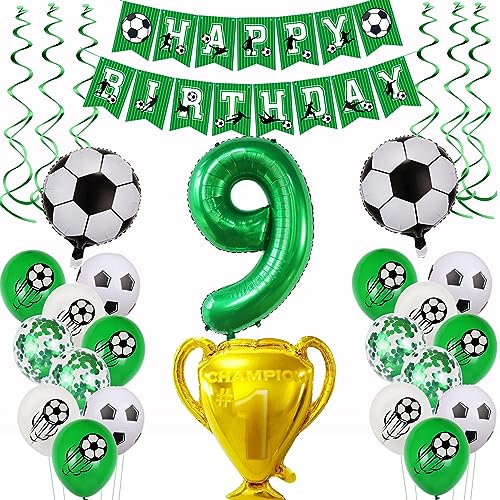 Fußball 9 Geburtstag Deko Fussball Luftballon 9. Geburtstag Grün Fußball Luftballon 9 Geburtstag Deko Grün 9 Ballon Fußball Deko Jungen Fussball Helium Ballon 9 Geburtstag für Fußball Party von Yishamei
