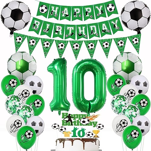 Fußball Luftballon 10. Geburtstag Fußball 10 Jahre Geburtstag Grün Luftballon 10 Ballon Fußball Deko 10 Fußball Geburtstagsdeko 10 Jahre Tortendeko Fussball 10 Geburtstagsdeko Jungen von Yishamei