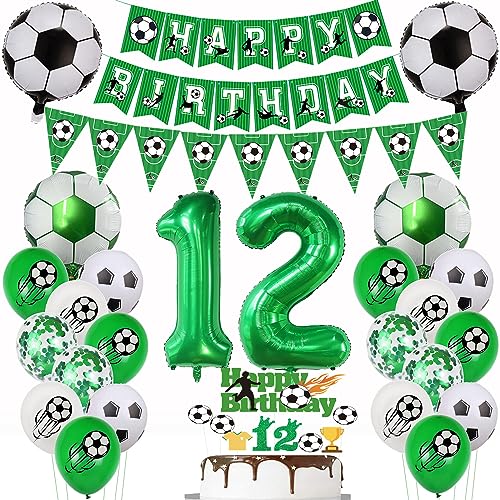 Fußball Luftballon 12. Geburtstag Fußball 12 Jahre Geburtstag Grün Luftballon 12 Ballon Fußball Deko 12 Fußball Geburtstagsdeko 12 Jahre Tortendeko Fussball 12 Geburtstagsdeko Jungen von Yishamei