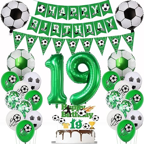 Fußball Luftballon 19. Geburtstag Fußball 19 Jahre Geburtstag Grün Luftballon 19 Ballon Fußball Deko 19 Fußball Geburtstagsdeko 19 Jahre Tortendeko Fussball 19 Geburtstagsdeko Jungen von Yishamei
